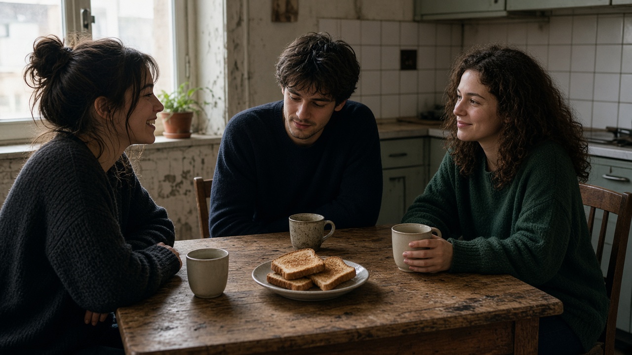 Friends at a kitchen table